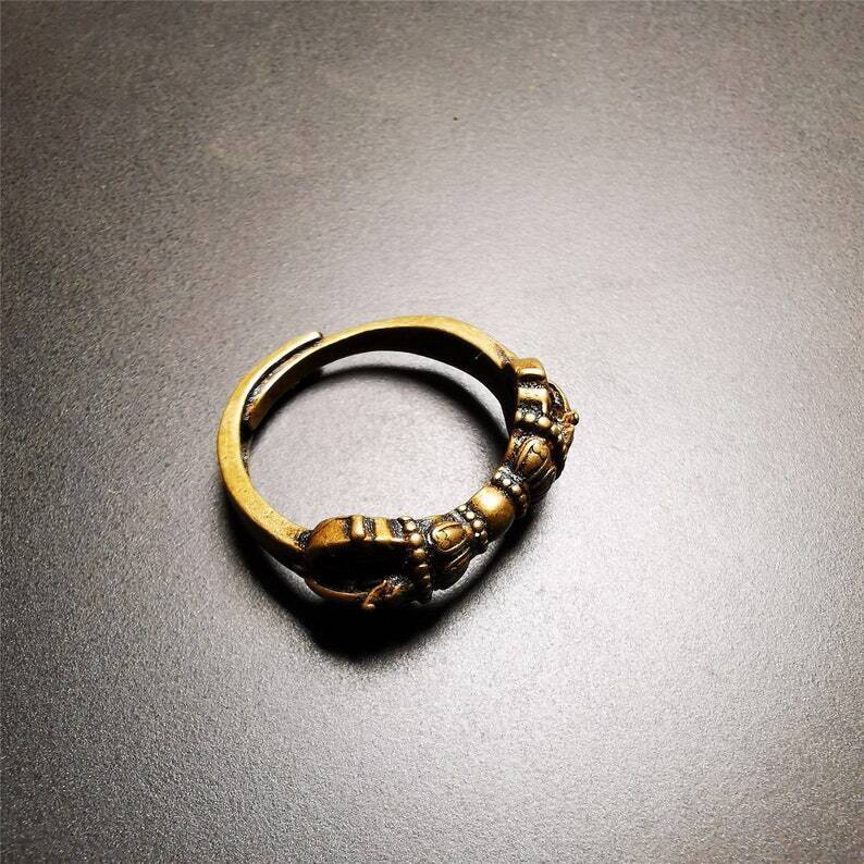 Vajra Ring,Buddhist Protection Jewelry 2.16" Gandhanra-ART