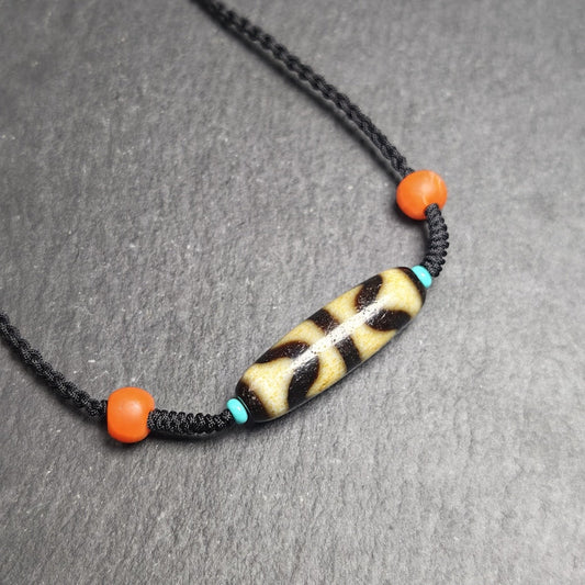 Authentic Tiger Tooth Dzi Bead Necklace 36*11mm Gandhanra-ART