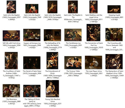 45 Painting Images by Caravaggio (Italian, 1571-1610) - Gandhanra-ART