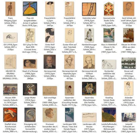 199 Painting Images by Egon Schiele (Austrian, 1890-1918) - Gandhanra-ART