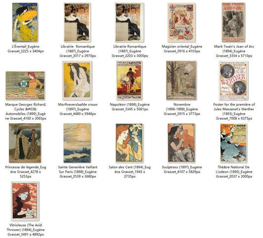 36 Painting Images by Eugène Grasset (French, 1841-1917) - Gandhanra-ART