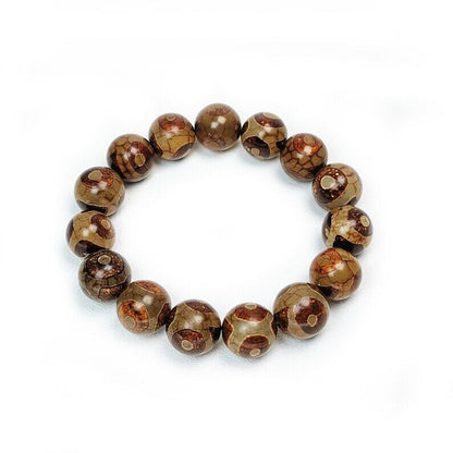 3 Eyes Dzi Beads Bracelet,Wrist Mala,0.55" Gandhanra-ART
