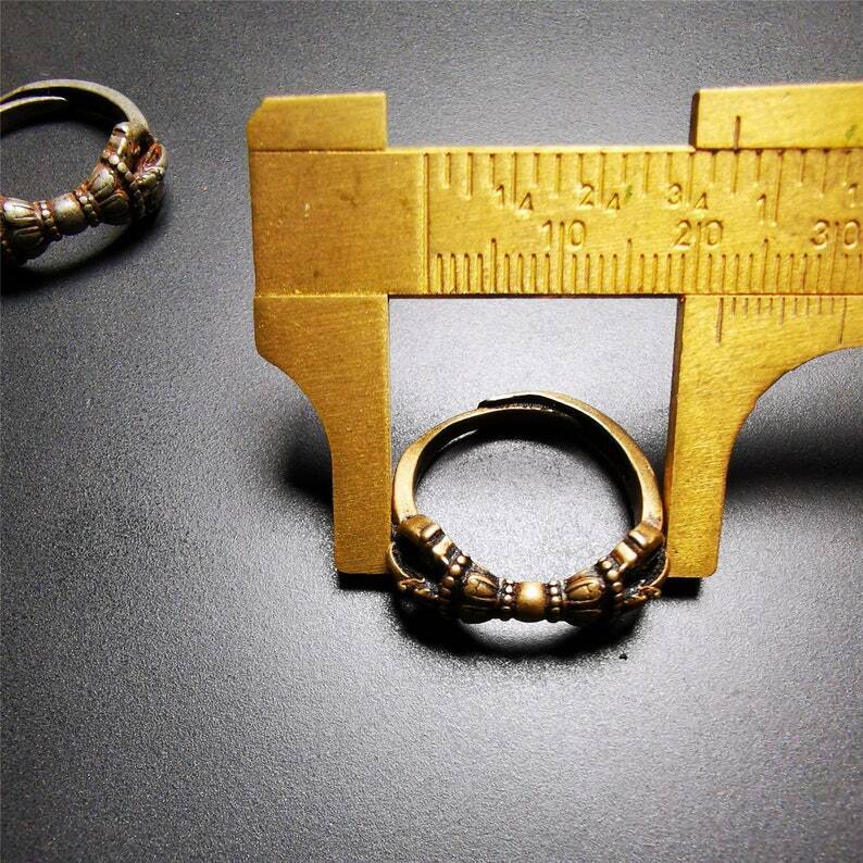 Vajra Ring,Buddhist Protection Jewelry 2.16" Gandhanra-ART