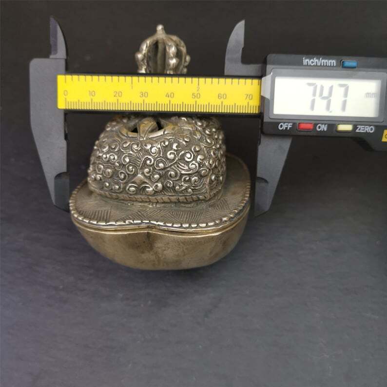 Buddhist Offering Bowl,Kapala Skull Cup Set,Ritual Implement,7" Height Gandhanra-ART