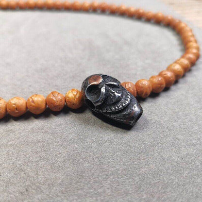 Mala Guru Bead, Skull Shape T-drilled 3-Hole Bead - Gandhanra-ART