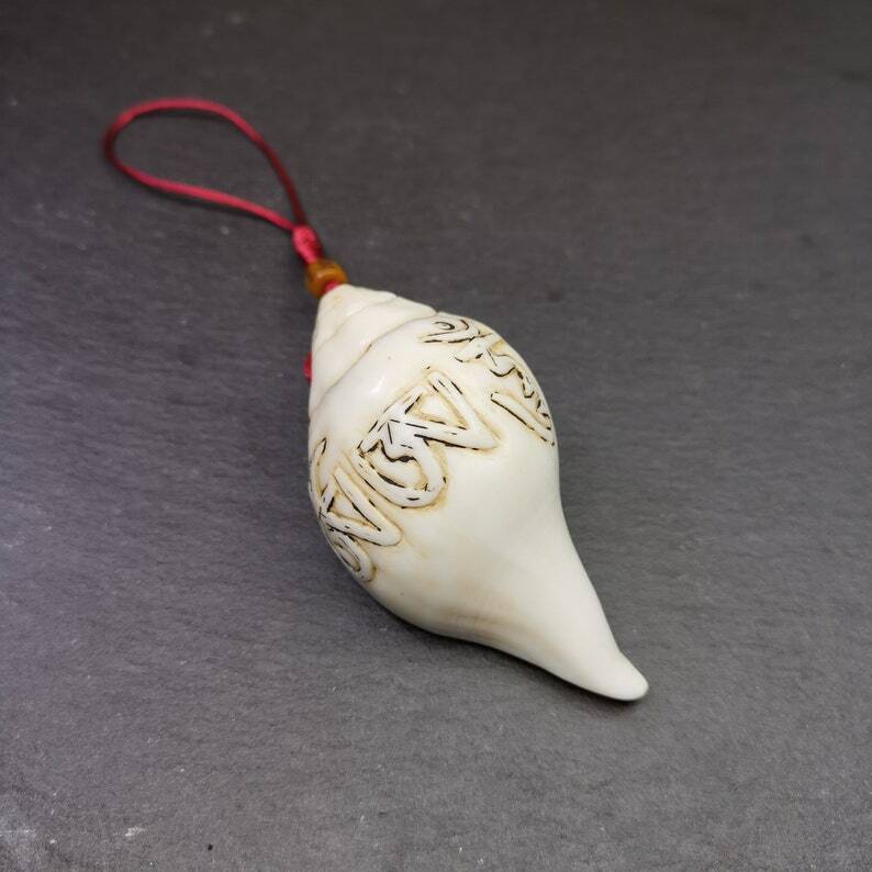 White Conch Shankha 3.31"×1.69" Gandhanra-ART