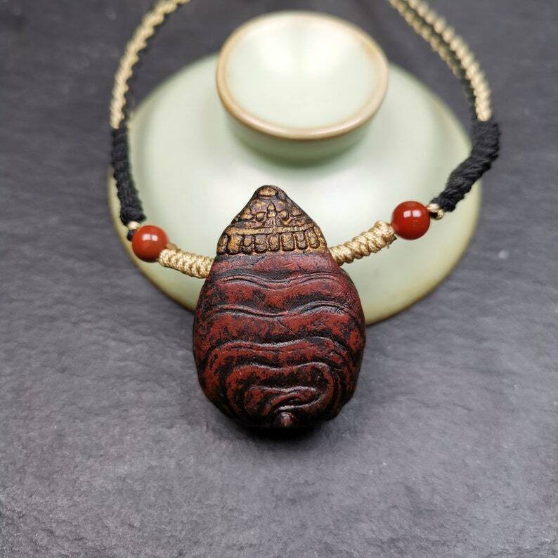 Old Tibetan Tsa Tsa Amulet, Scorpion Guru of Padmasambhava,Scorpion Terma Amulet - Gandhanra-ART