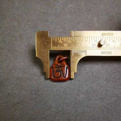 Yak Bone Carved OM Letter Prayer Bead Pendant - Gandhanra-ART