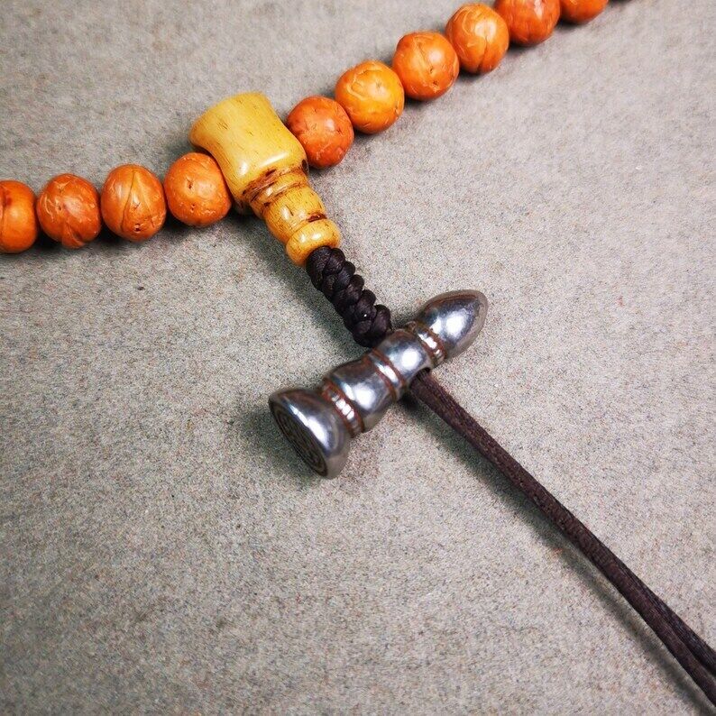 Amulet,Stupa Stamp Pendant for Mala,Bag Hanging,Prayer Bead,1.0" × 0.3" Gandhanra-ART