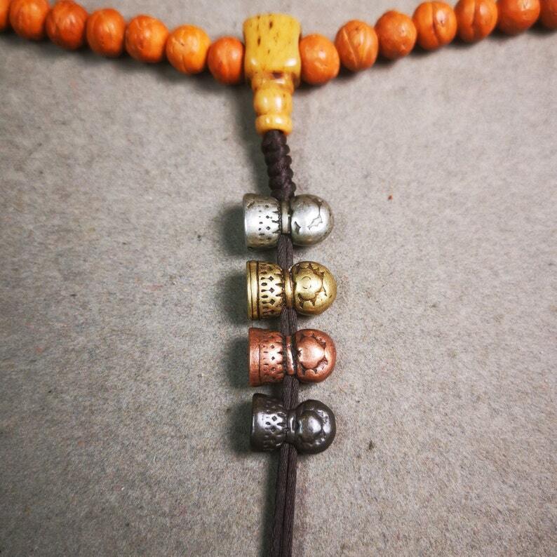 Amulet,Stupa Bead Pendant for Mala,Bag Hanging,Prayer Bead,0.5" × 0.35" Gandhanra-ART