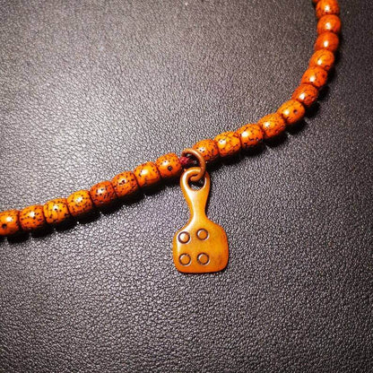 Yak Bone Carved Mantra Dot Prayer Bead Pendant,Bead Counter Clip Amulet for Mala - Gandhanra-ART