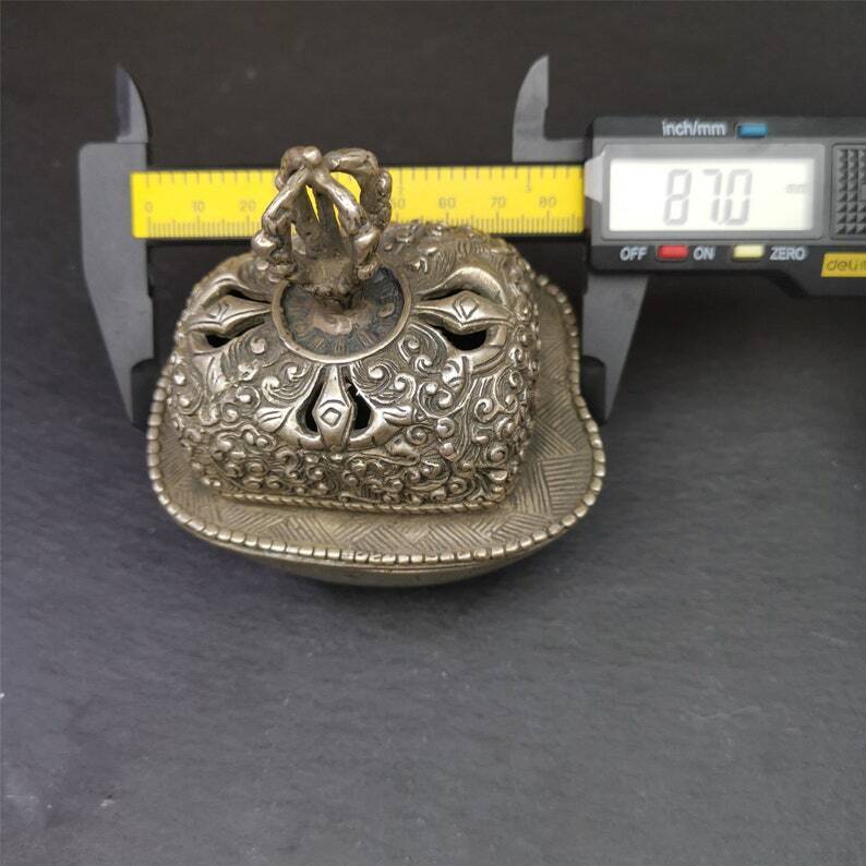 Buddhist Offering Bowl,Kapala Skull Cup Set,Ritual Implement,7" Height Gandhanra-ART
