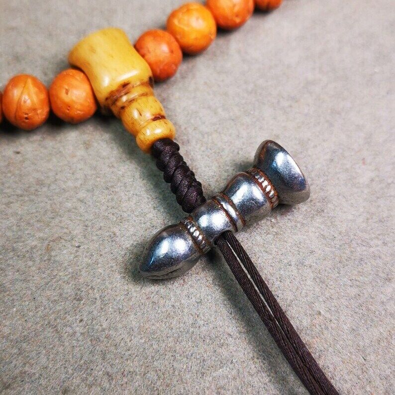 Amulet,Stupa Stamp Pendant for Mala,Bag Hanging,Prayer Bead,1.0" × 0.3" Gandhanra-ART