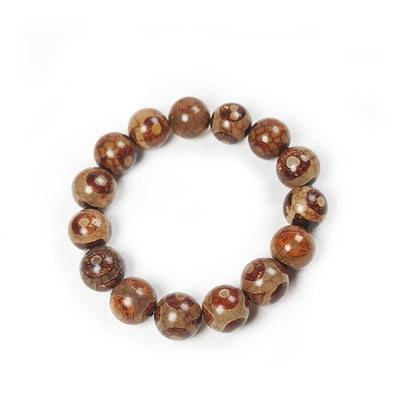 3 Eyes Dzi Beads Bracelet,Wrist Mala,0.55" Gandhanra-ART