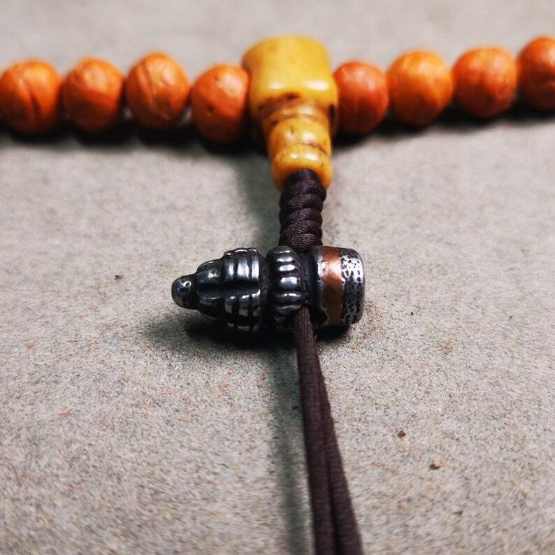 Amulet,Stupa Bead Pendant for Mala,Bag Hanging,Prayer Bead,0.6" × 0.3" Gandhanra-ART