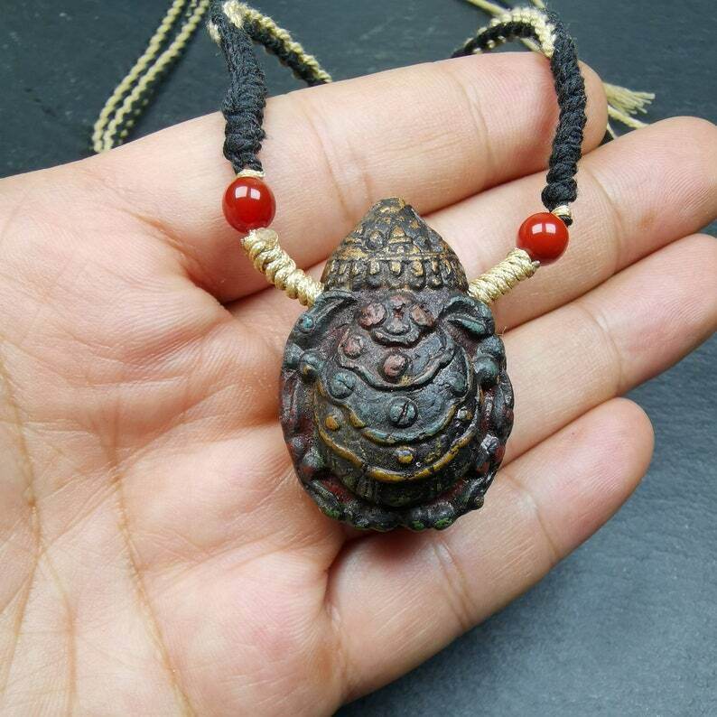 Old Tibetan Tsa Tsa Amulet, Scorpion Guru of Padmasambhava,Scorpion Terma Amulet - Gandhanra-ART