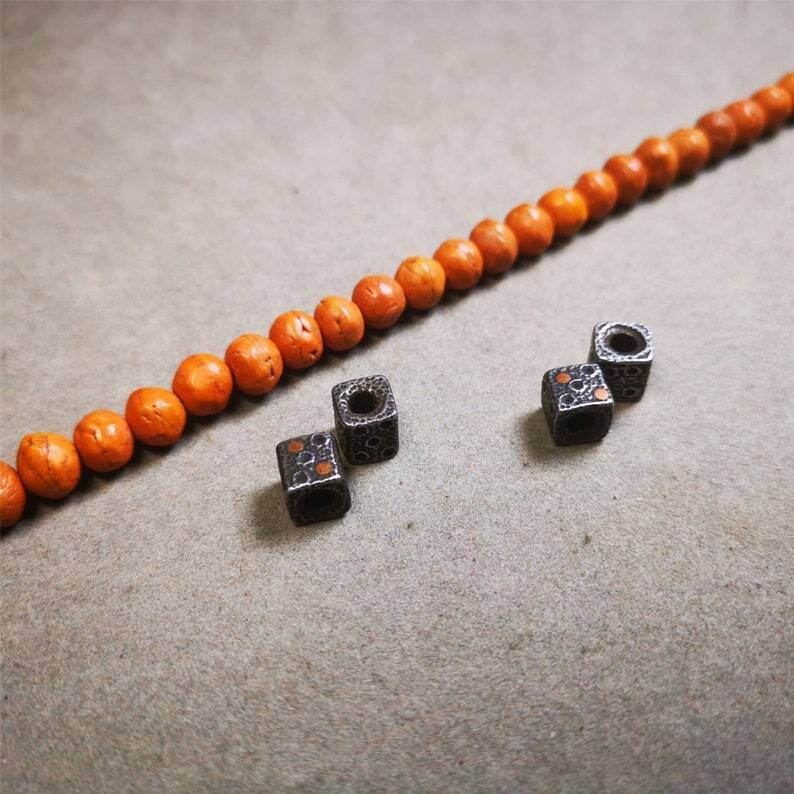 Mala Spacer Bead,Cold Iron Dice Marker Beads for Prayer Beads Necklace - Gandhanra-ART