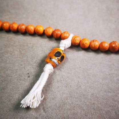 Yak Bone Carved Skull Prayer Bead Pendant,Bead Counter Clip Amulet for Mala - Gandhanra-ART
