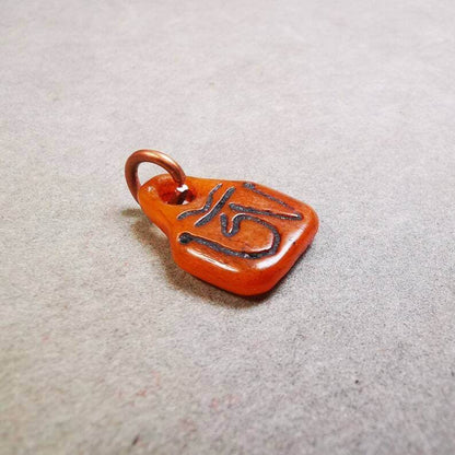 Yak Bone Carved OM Letter Prayer Bead Pendant - Gandhanra-ART