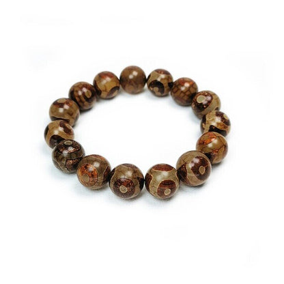 3 Eyes Dzi Beads Bracelet,Wrist Mala,0.55" Gandhanra-ART
