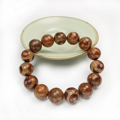 3 Eyes Dzi Beads Bracelet,Wrist Mala,0.55" Gandhanra-ART