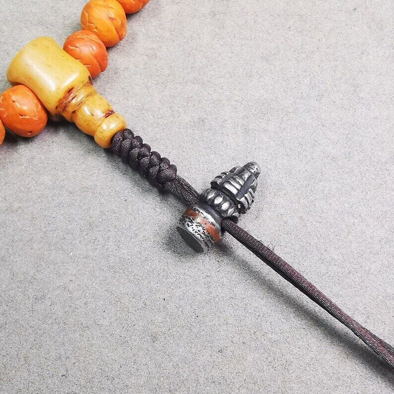 Amulet,Stupa Bead Pendant for Mala,Bag Hanging,Prayer Bead,0.6" × 0.3" Gandhanra-ART