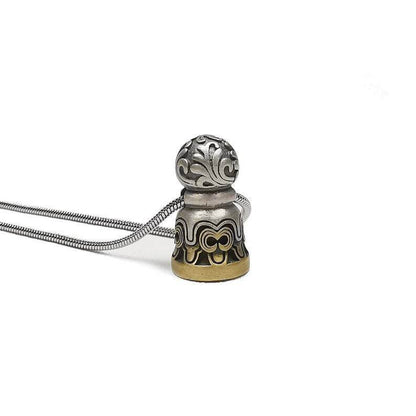 Tibetan Lucky Charm, Unique Mandala Conch Pattern,Silver Seal Pendant - Gandhanra-ART