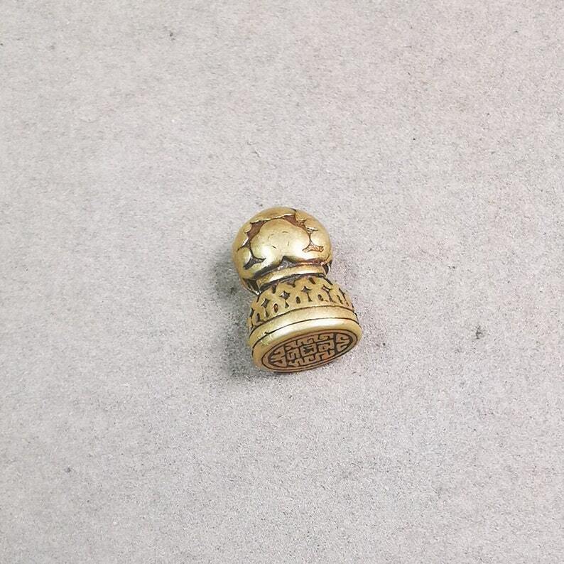 Amulet,Stupa Bead Pendant for Mala,Bag Hanging,Prayer Bead,0.5" × 0.35" Gandhanra-ART