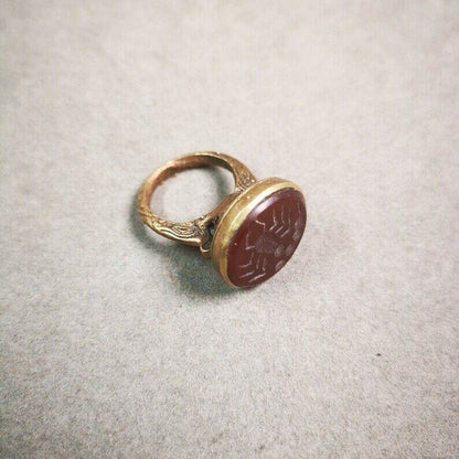 Old West Asian Ring,Made of Ruby and Copper,From Pakistan - Gandhanra-ART