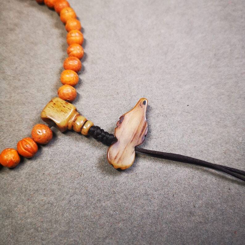 Yak Bone Carved Mala Spacer Bead,1.22"×0.43" Gandhanra-ART