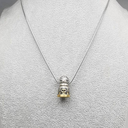 Tibetan Lucky Charm, Unique Mandala Conch Pattern,Silver Seal Pendant - Gandhanra-ART