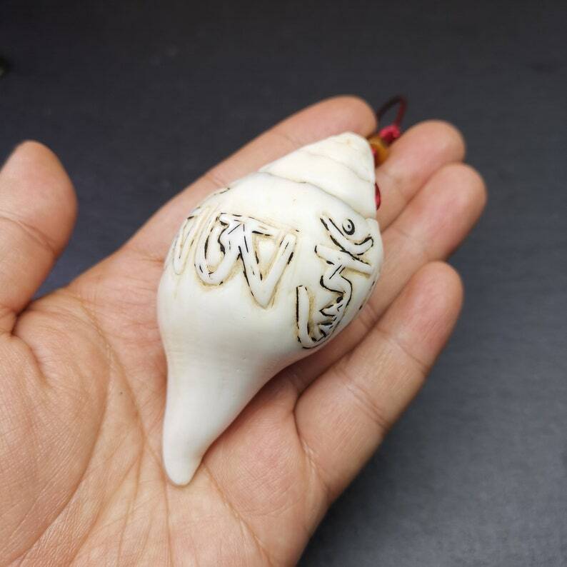 White Conch Shankha 3.31"×1.69" Gandhanra-ART