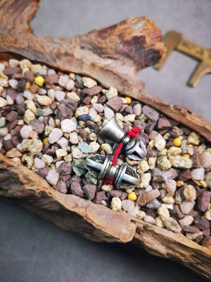 Amulet Pendant,Mini Vajra and Dorje Bell, Mala Accessories - Gandhanra-ART