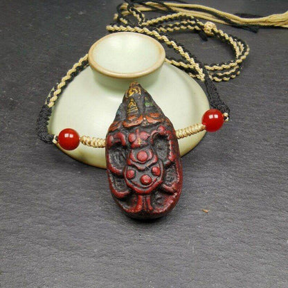 Old Tibetan Tsa Tsa Amulet, Scorpion Guru of Padmasambhava,Scorpion Terma Amulet - Gandhanra-ART