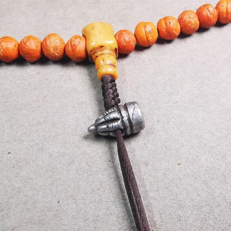 Amulet,Stupa Bead Pendant for Mala,Bag Hanging,Prayer Bead,0.6" × 0.3" Gandhanra-ART