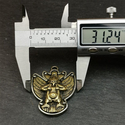 Garuda Pendant,Inlaid Copper Vajra Shell,1.57" × 1.22" Gandhanra-ART
