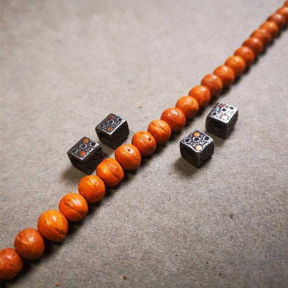 Mala Spacer Bead,Cold Iron Dice Marker Beads for Prayer Beads Necklace - Gandhanra-ART