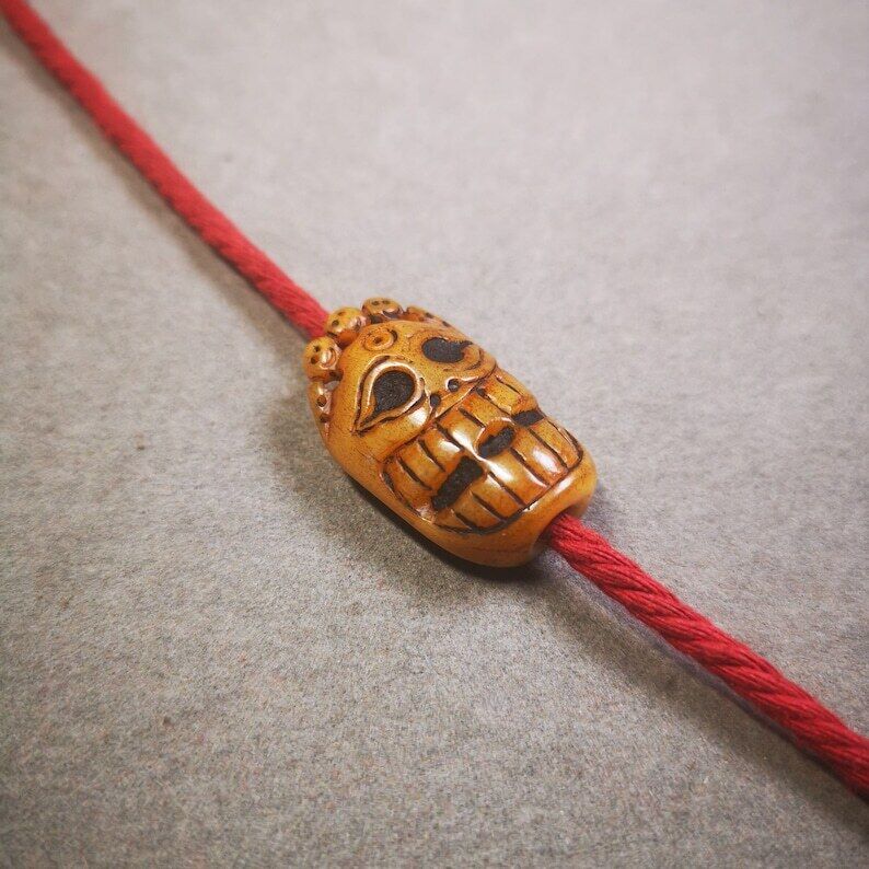Yak Bone Carved Mahakala Amulet for Mala,Necklace Pendant,1.18" Gandhanra-ART