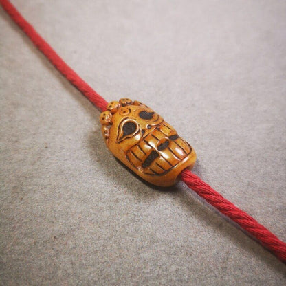 Yak Bone Carved Mahakala Amulet for Mala,Necklace Pendant,1.18" Gandhanra-ART