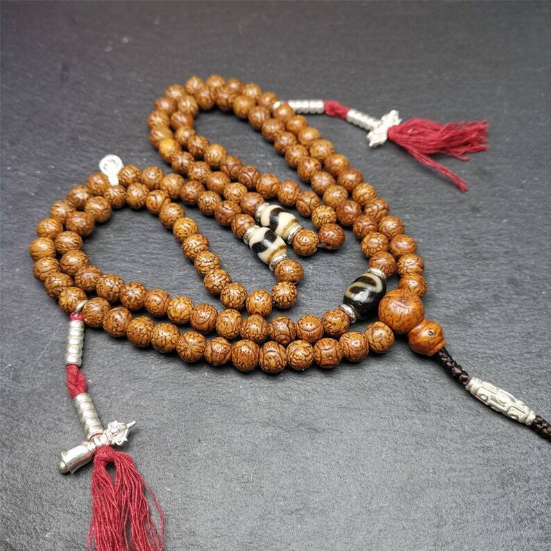 108 Dragon Eyes Bodhi Prayer Beads 0.35" Gandhanra-ART