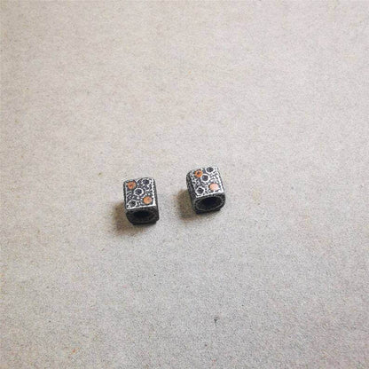 Mala Spacer Bead,Cold Iron Dice Marker Beads for Prayer Beads Necklace - Gandhanra-ART