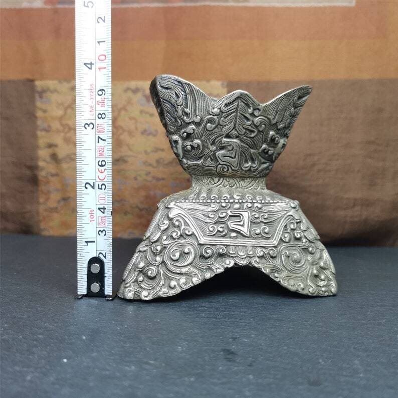 Buddhist Offering Bowl,Kapala Skull Cup Set,Ritual Implement,7" Height Gandhanra-ART