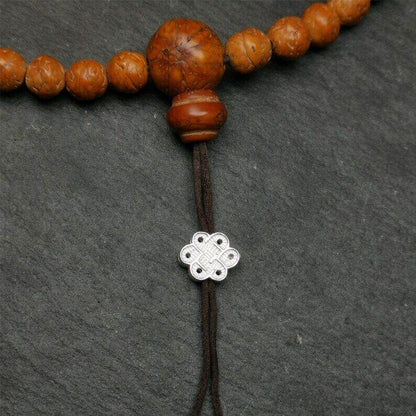 Mala Bead Pendant,Sterling Silver Lucky Knot Bead,Endless Knot - Gandhanra-ART
