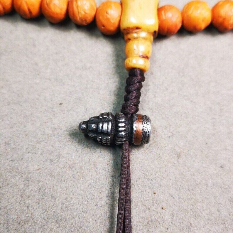 Amulet,Stupa Bead Pendant for Mala,Bag Hanging,Prayer Bead,0.6" × 0.3" Gandhanra-ART