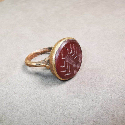 Old West Asian Ring,Made of Ruby and Copper,From Pakistan - Gandhanra-ART