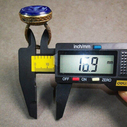 Old West Asian Ring,Made of Lapis Lazuli + Copper,From Pakistan - Gandhanra-ART