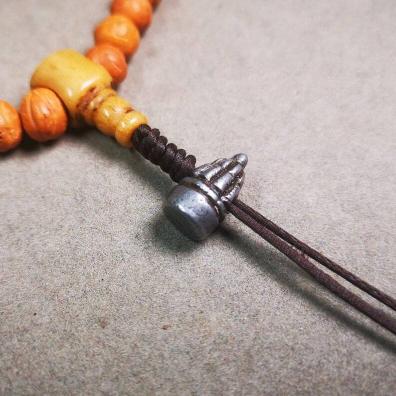 Amulet,Stupa Bead Pendant for Mala,Bag Hanging,Prayer Bead,0.6" × 0.3" Gandhanra-ART
