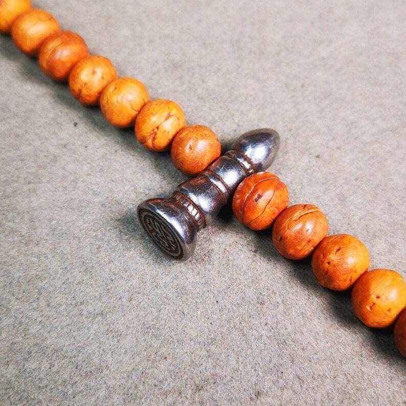 Amulet,Stupa Stamp Pendant for Mala,Bag Hanging,Prayer Bead,1.0" × 0.3" Gandhanra-ART