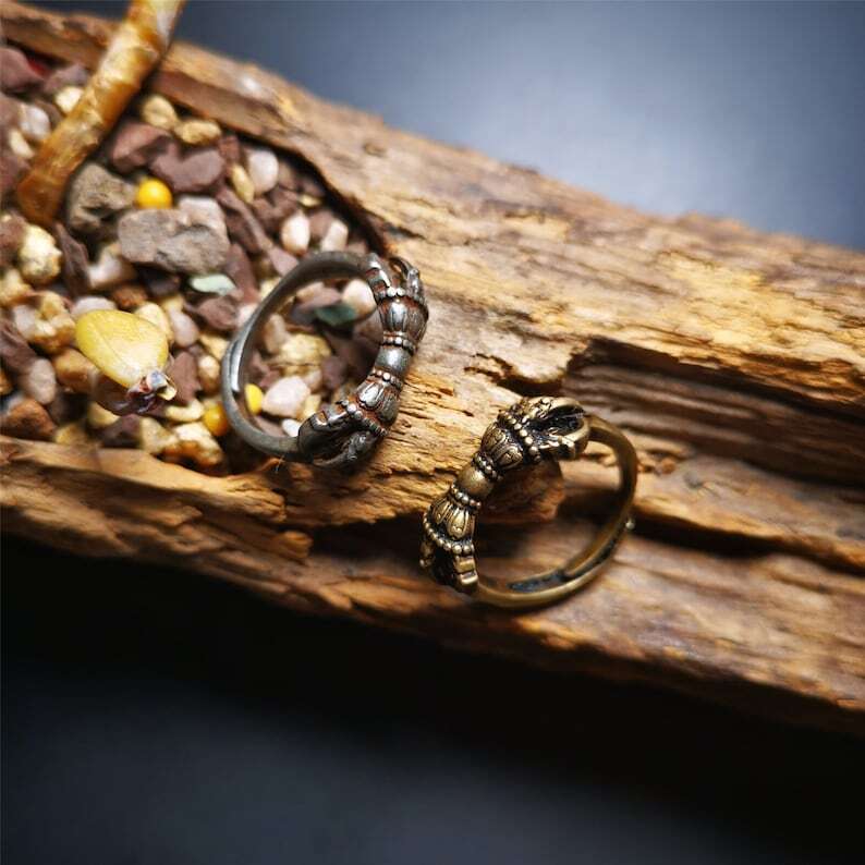 Vajra Ring,Buddhist Protection Jewelry 2.16" Gandhanra-ART