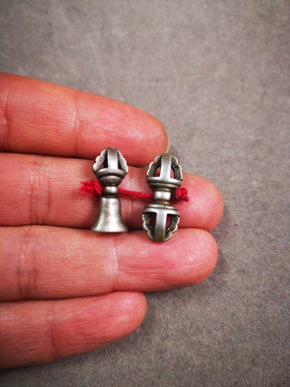 Amulet Pendant,Mini Vajra and Dorje Bell, Mala Accessories - Gandhanra-ART